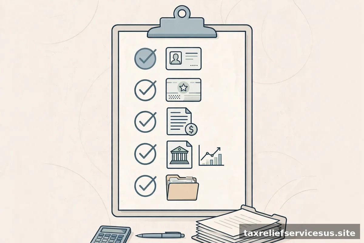 Checklist of documents needed before applying for IRS payment plan