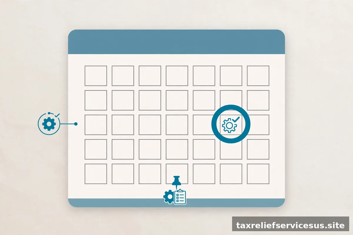Calendar with annual review marked for CNC status