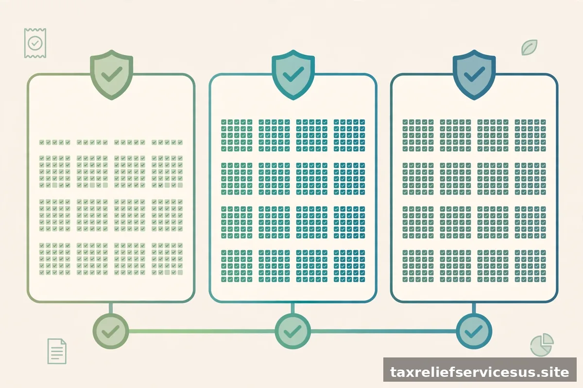 Three-year clean tax history calendar concept