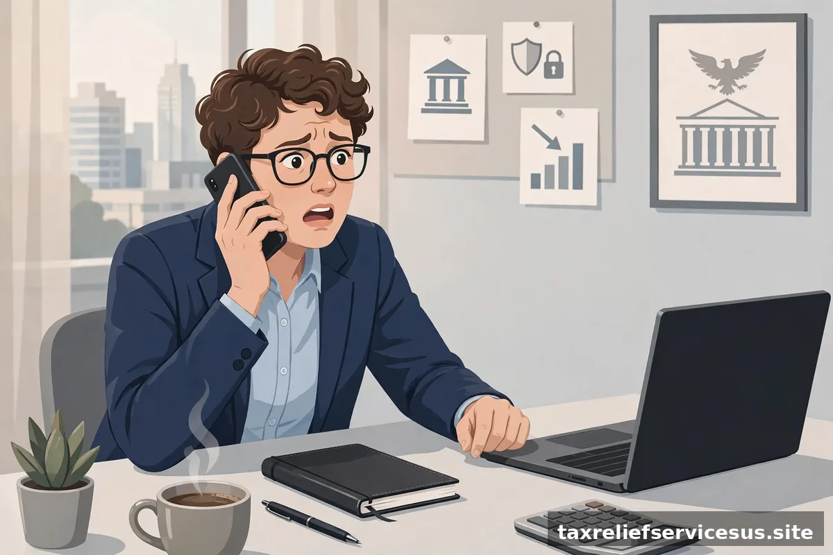 Person urgently calling IRS about bank levy release
