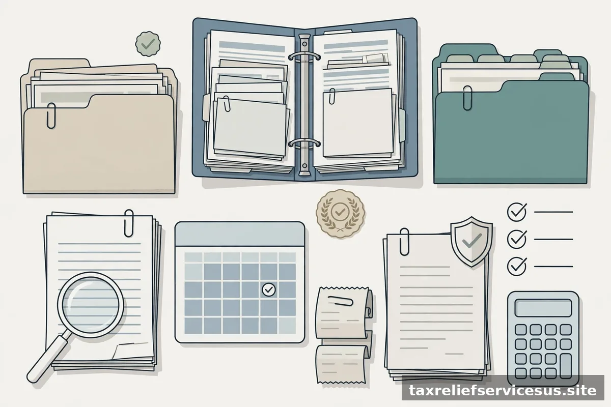 Organized tax documents supporting reasonable cause claim