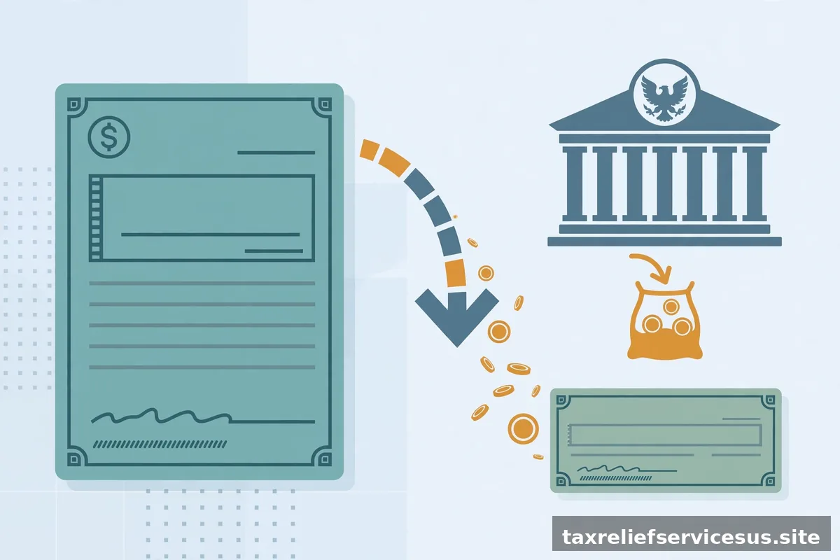 Paycheck with IRS levy deduction concept