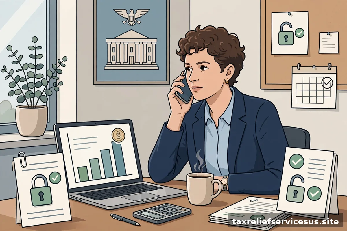 Person calling IRS to arrange payment and release levy