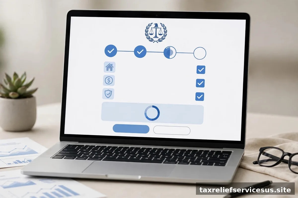 IRS pre-qualifier tool on laptop screen concept