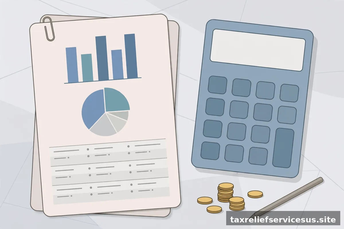 Financial statement with calculator for OIC application