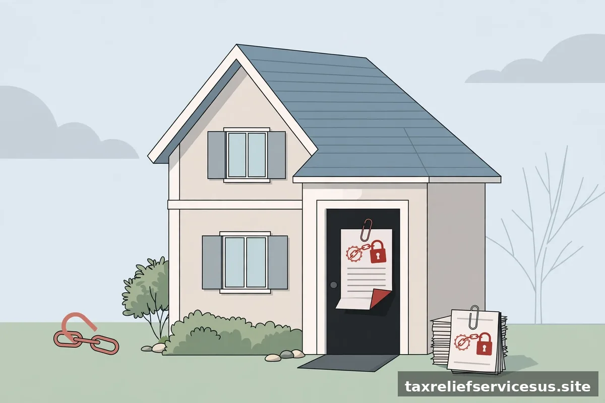 House with lien notice concept